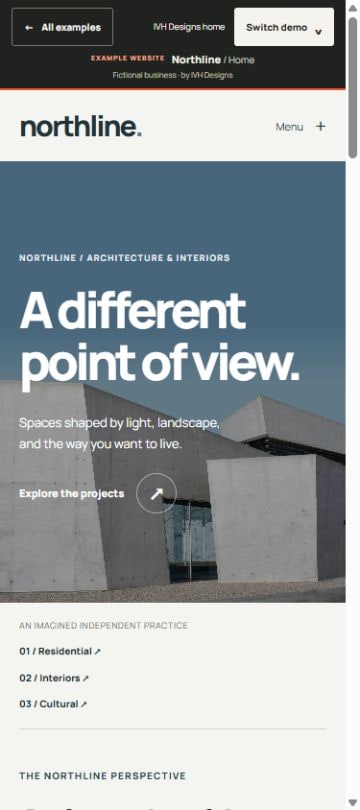 The same Northline website arranged for a phone screen